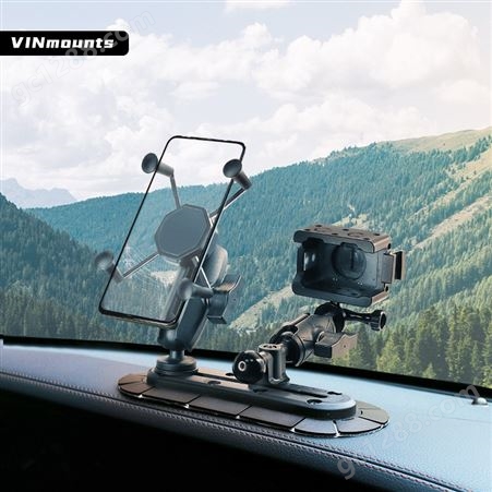VINmounts®轨道T型螺栓工业双球头底座-1”球头“B”尺寸