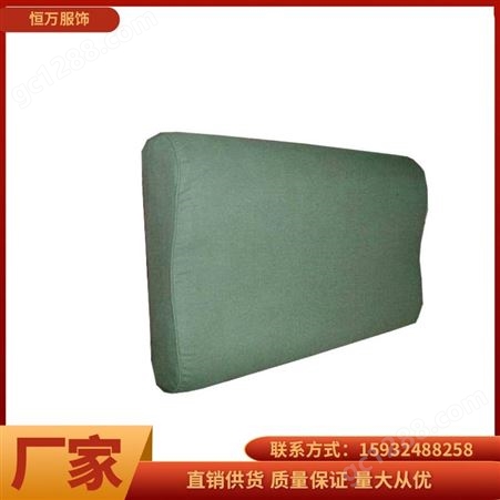 恒万服饰厂家 民政应急救灾 军绿色硬质棉枕头 用定型枕 舒适护颈