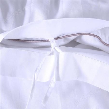 莎曼丽 宾馆四件套 酒店床单被套 全棉纯白三公分缎条